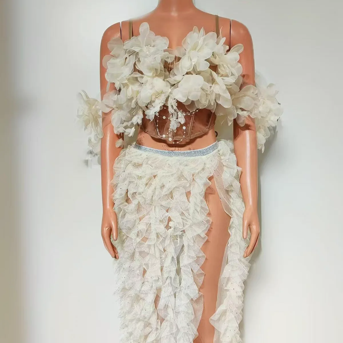 Bar DJ Klub nocny Piosenkarka Kostium sceniczny Seksowna siateczka Zestaw z wysokim rozcięciem Impreza Taniec Zespół Tematyczny Pokaz