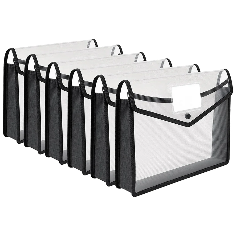 Transparent Bags for File Holder Office Folder Expanding Wallet Travel Binder Clips