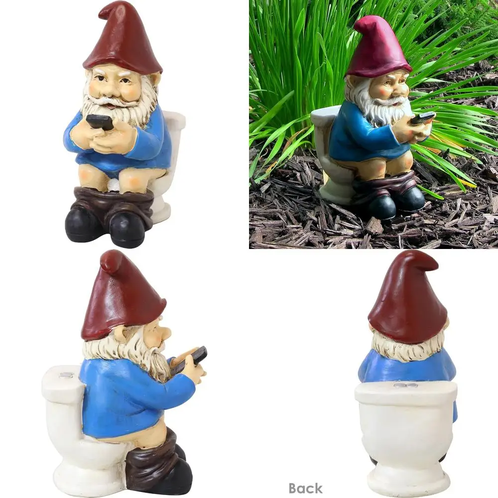 

Cody the Humorous Garden Gnome, 9.5 Inches Tall, Sitting on a Throne and Using His Phone - Ideal Outdoor Decoration for Yards, P
