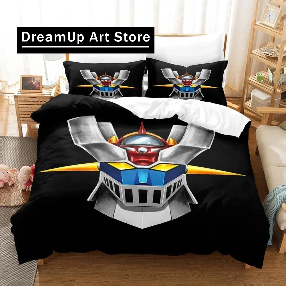 Mazinger Z-Juego de cama individual, doble, tamaño Queen y King, juego de funda nórdica para dormitorio de niños y adultos, Sábana de Anime con estampado 3D