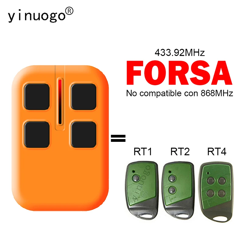 FORSA Remote Control RT1 RT2 RT4 Garage Door Opener Remote Control 433.92MHz Rolling Code