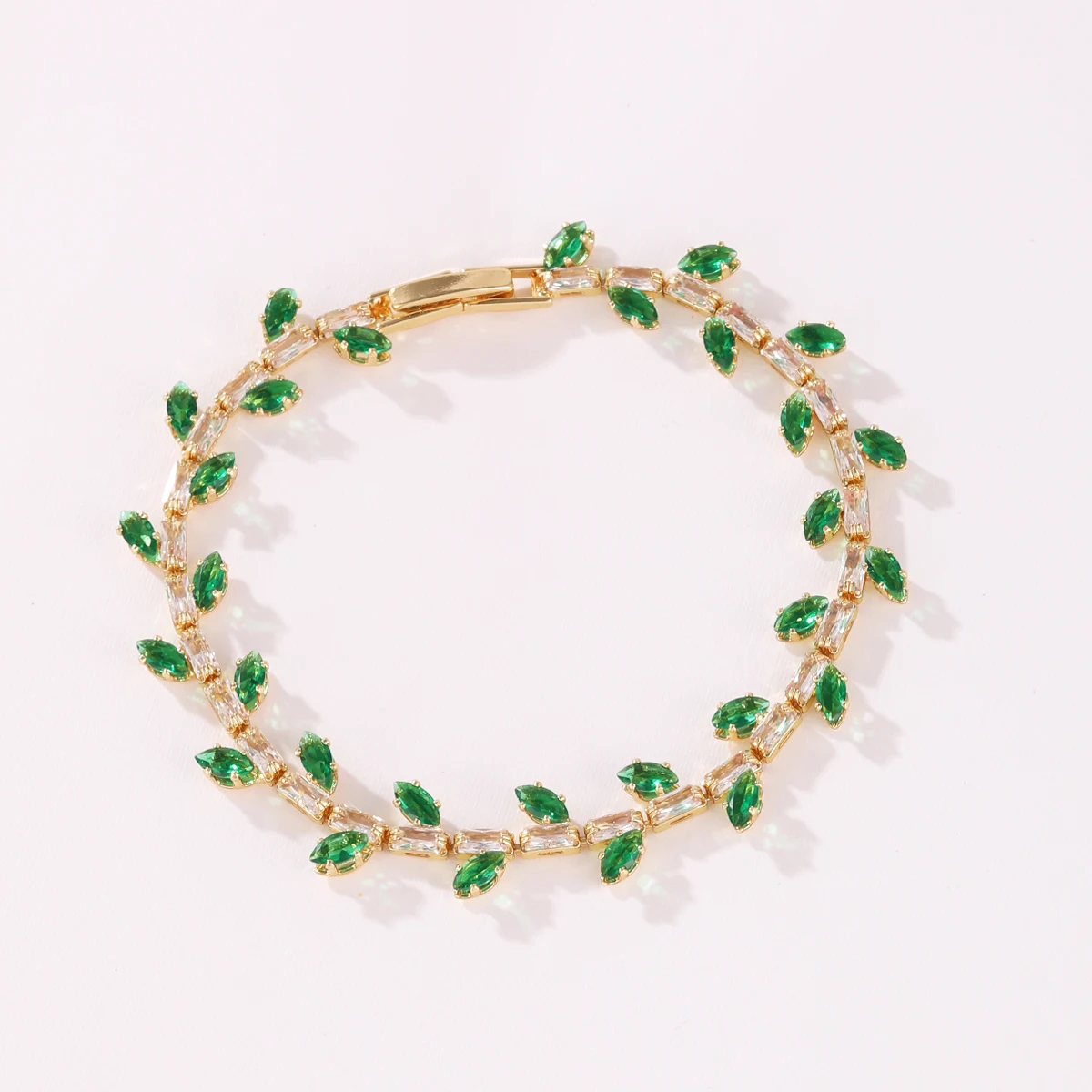 Tennis Bracelet Cubic - Nouveaux bracelets en feuille verte sertie