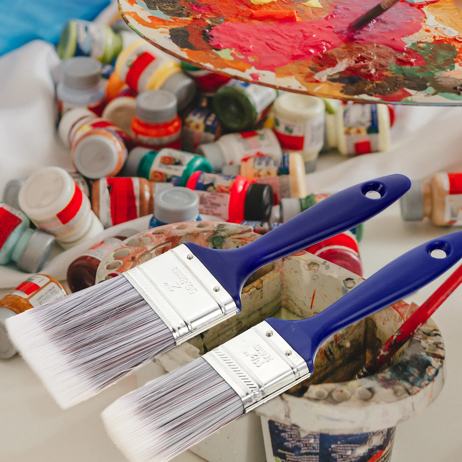 

3Pcs Nylon Paint Brushes Utility Paint Brush Set Glue Brush for Crafts Home Painting Projects
