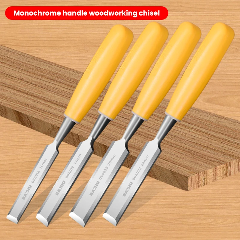 4 قطعة مجموعة أزاميل نحت الخشب المهنية لأعمال النجارة 16/19/22/25 مللي متر مقبض خشب الزان المريح إزميل الخشب مع مقابض الخشب