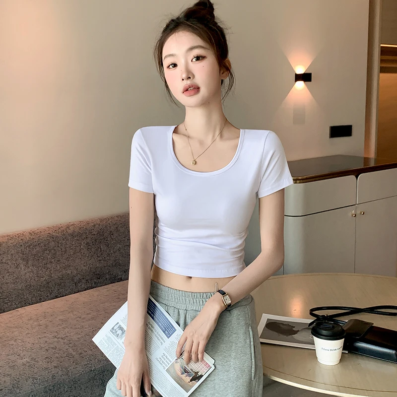 

2025 Summer New Women's Basic Round Neck T-Shirt Pure Cotton Soft Breathable Casual Tee Multi-Colors