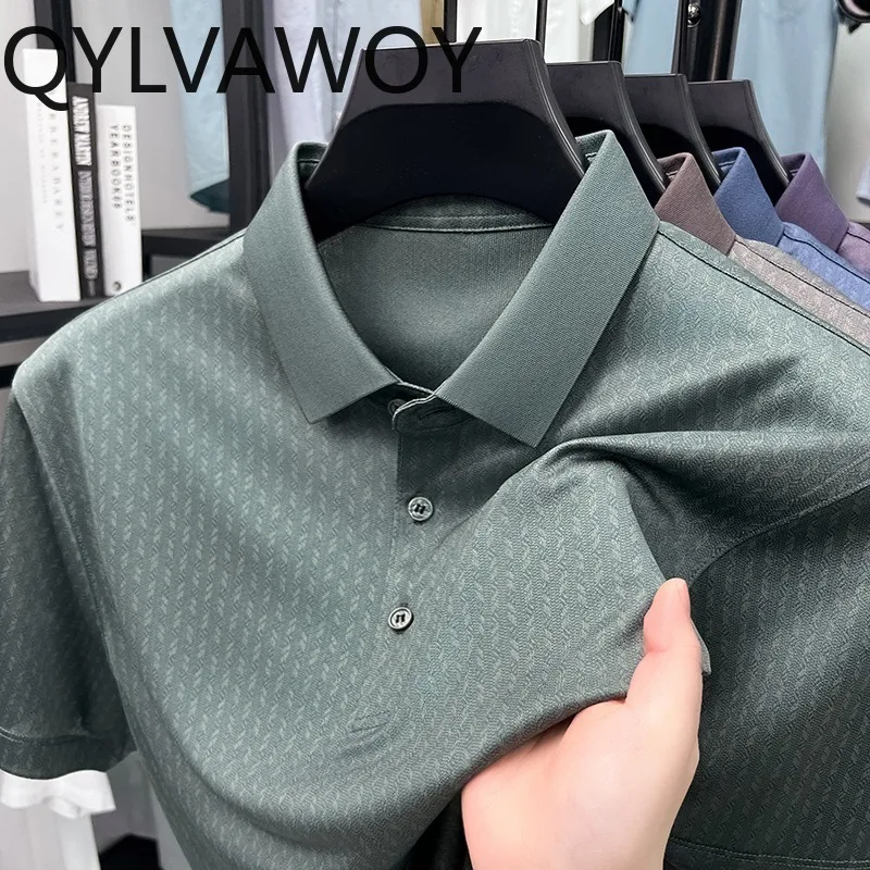 QYLVAWOY High-end Men's Polo Shirts Short Sleeve T Shirt New Summer Tops T Shirt Homme Casual Shirt Breathable Ropa De Hombre