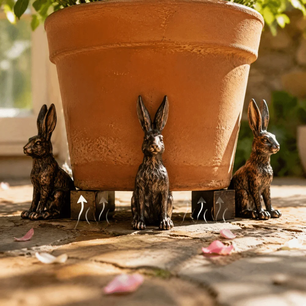 3PCS Weatherproof Resin Pot Feet Non-Slip Base Raised Design Plant Stand Supports Animal Shaped Flower Pot Elevators