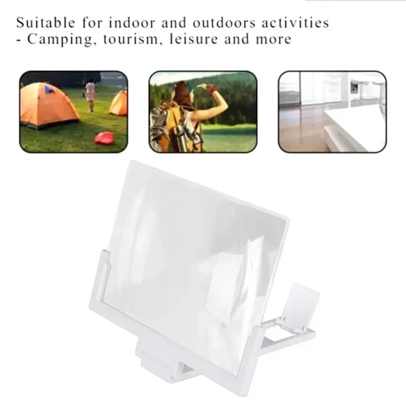

12-14" Screen Magnifier for Cell Phone Stand Magnifying Projector Screen Enlarger Expander for Movies, Videos, and Gaming