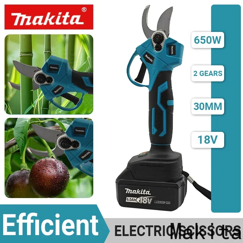 

Бесщеточные электрические ножницы Makita, 18 В, аккумуляторные секаторы, многофункциональный резак для ветвей фруктовых деревьев, садовый инструмент, новинка