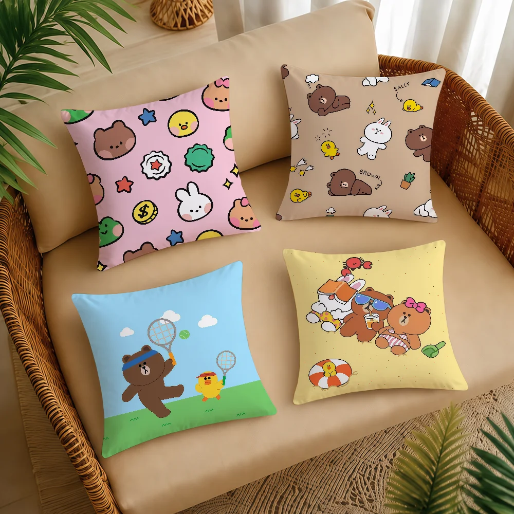 CARTOON L-LINES F-FRIENDS Cushion Cover Square Decorative Throw Pillow Case Sofa Bed Living Room Anniversary Gifts