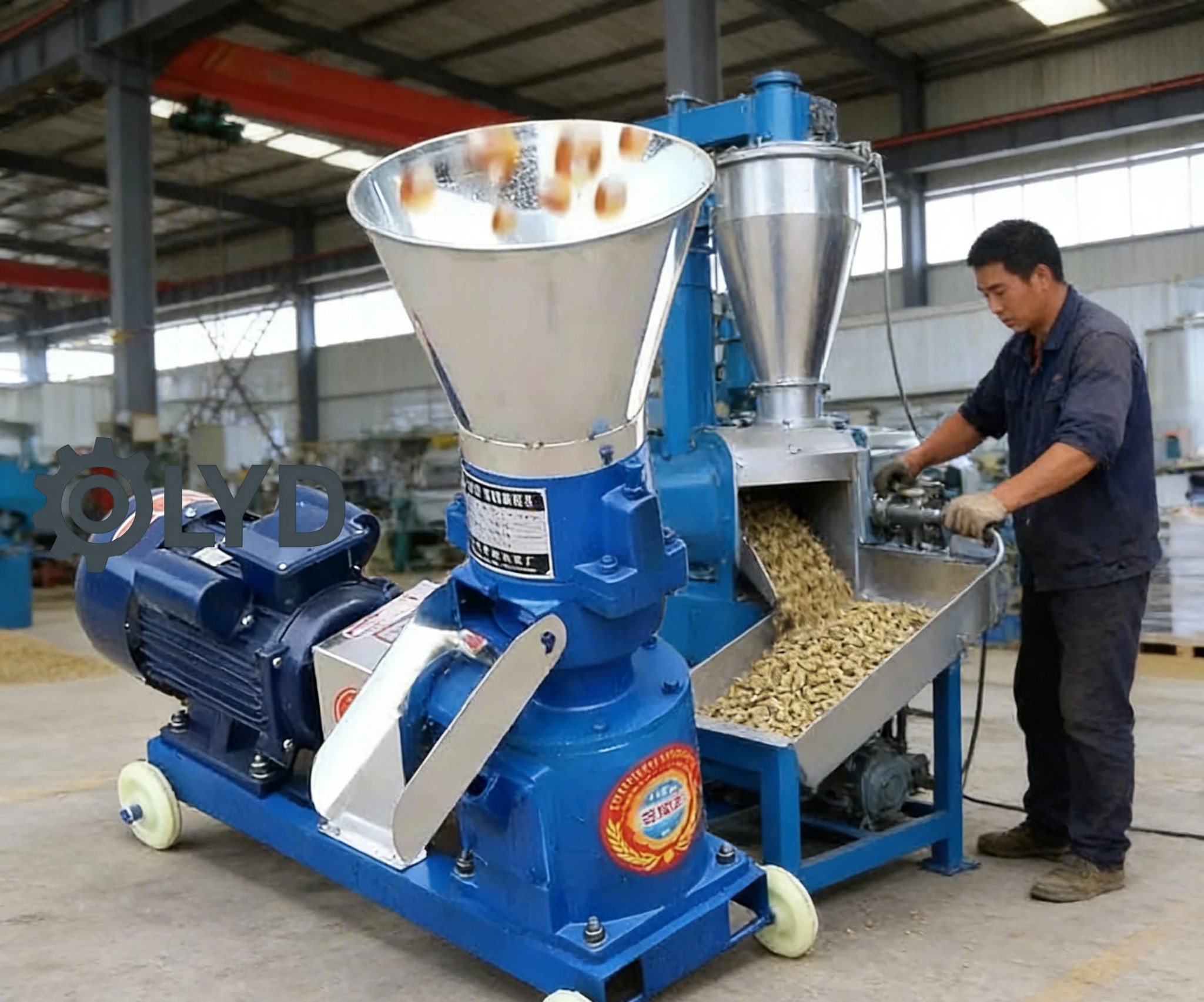 220V Small Feed Pellet Machine Dry & Wet Use Home Farming Pellet Mill for Corn Straw Wheat Grain Processing