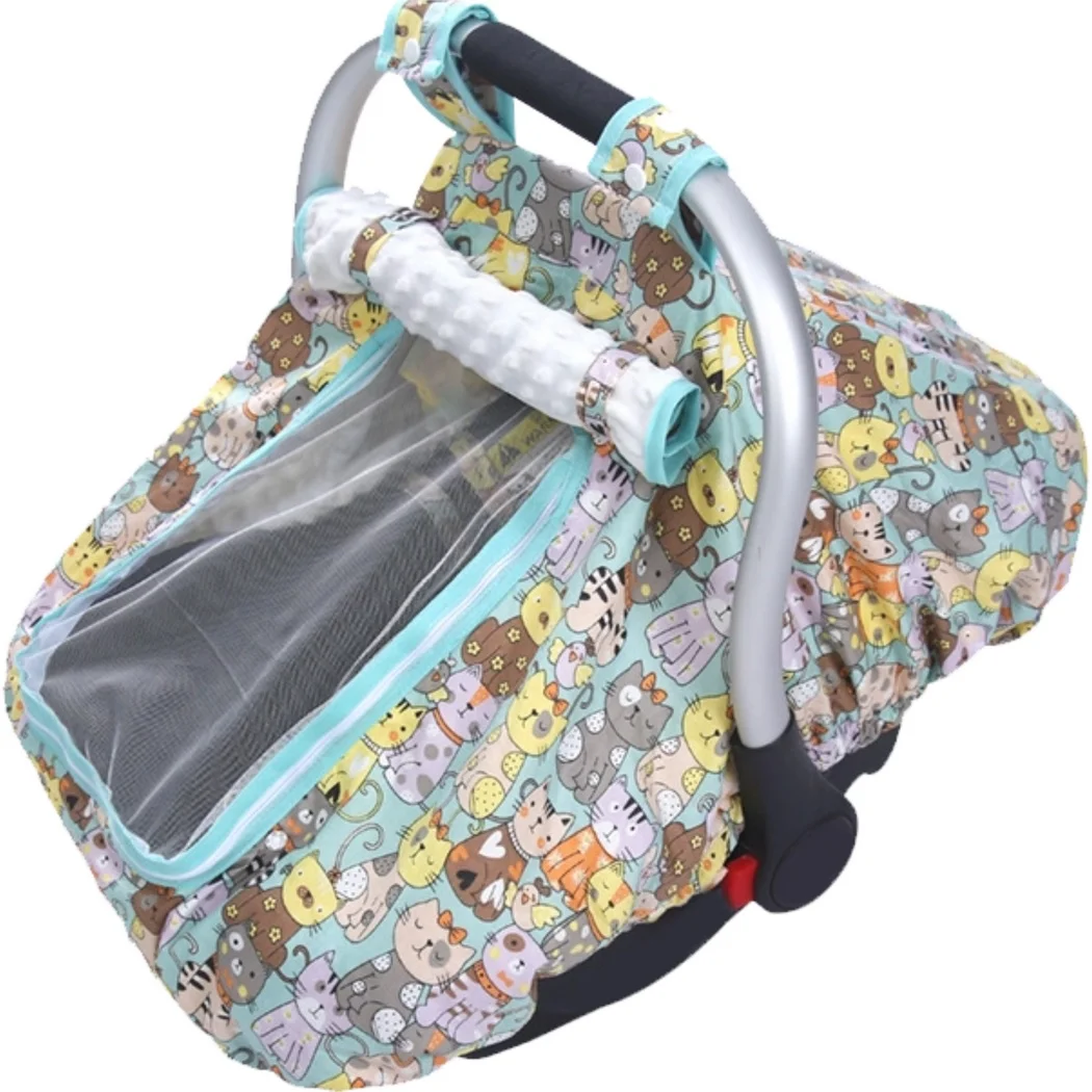 

Stroller Cover Breathable Mesh Windproof Newborn Car Seat Cover Universal Cradle Canopy With Button Zipper Car Seat Canopy