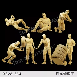 3D Printed 1/64 1/43 1/35 Car Mechanic Male Figure Diorama Street Scene Sand Table Photography Prop Model for Cars Vehicle