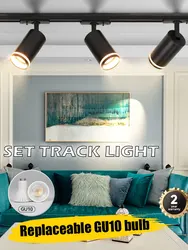 GU10 Track Lamps Rail Spot Lighting 220V Track Light Fixtures Rail for Ceiling Wall Living Room Store Tracks Spots Home Tracking