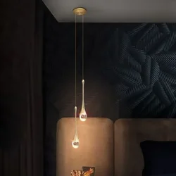 Water Drop Ceiling Chandelier Bubble Crystal Hanging Lamp Dining Room Decor Bedroom Lamp Bar Cafe Led Lights Home Pendant Light
