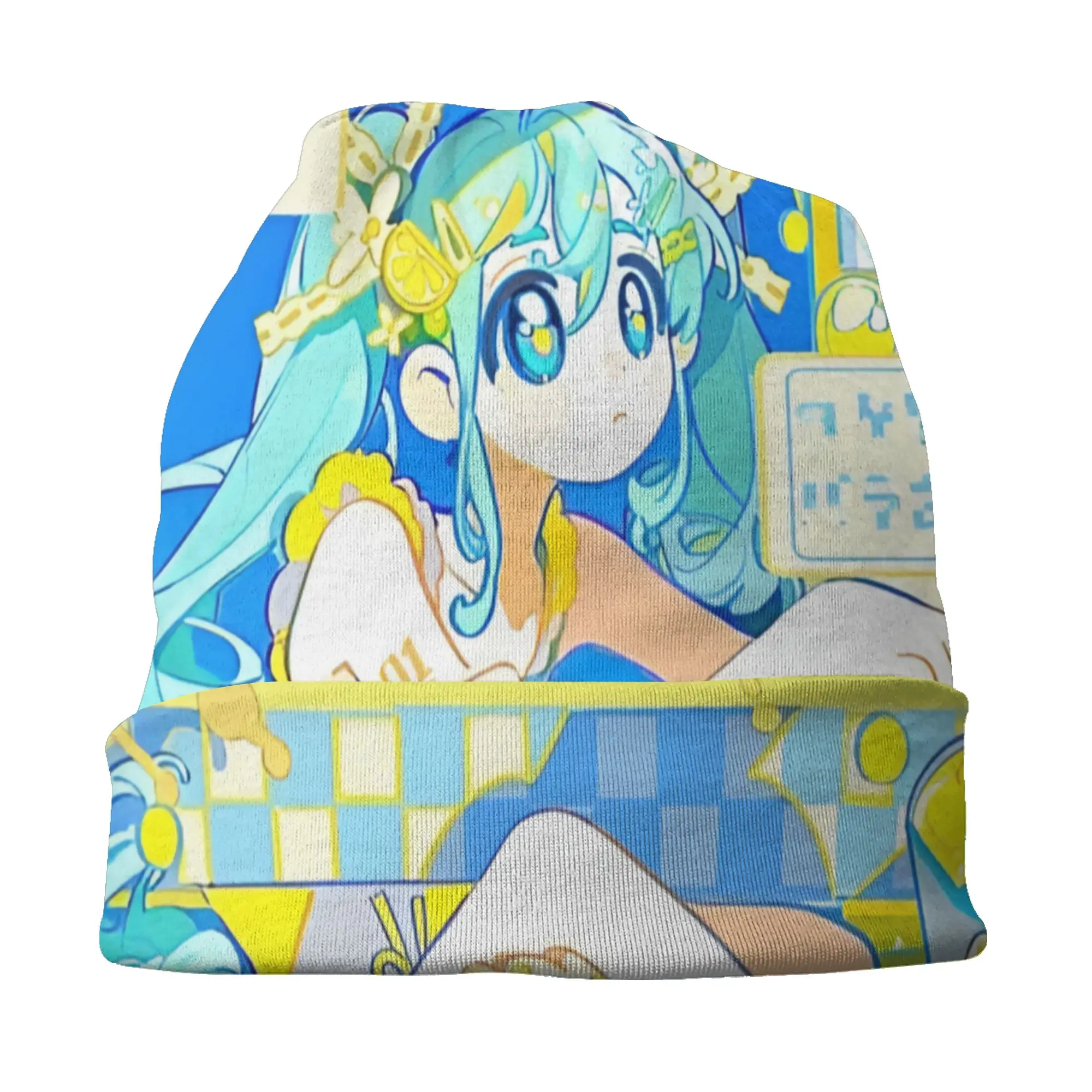 Hatsuned Mikues Cartoon Bonnet Hats  Fashion Knitting Hat For Men Women Winter Warm Voice Anime Skullies Beanies Caps