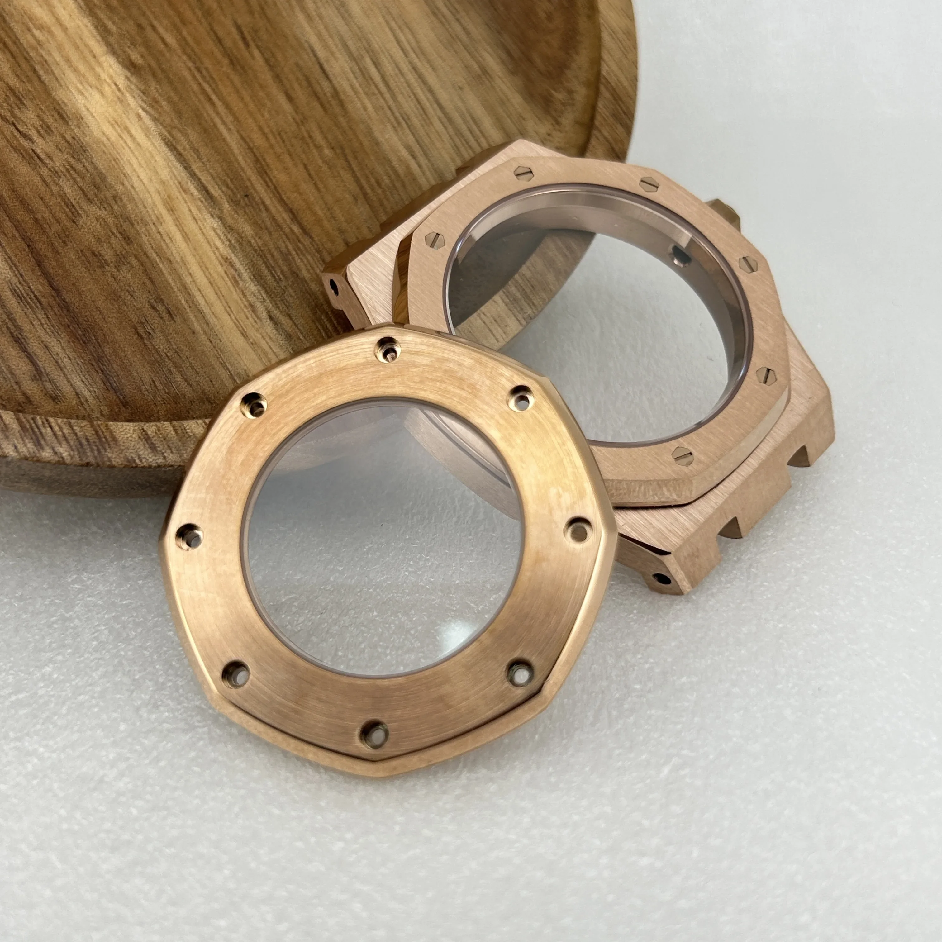 GMOGAR 41mm Modified Silver Sapphire Glass Watch Case Silicone Tape Steel Tape for NH35 NH36 Movement for 31.8MM Dial No Brand