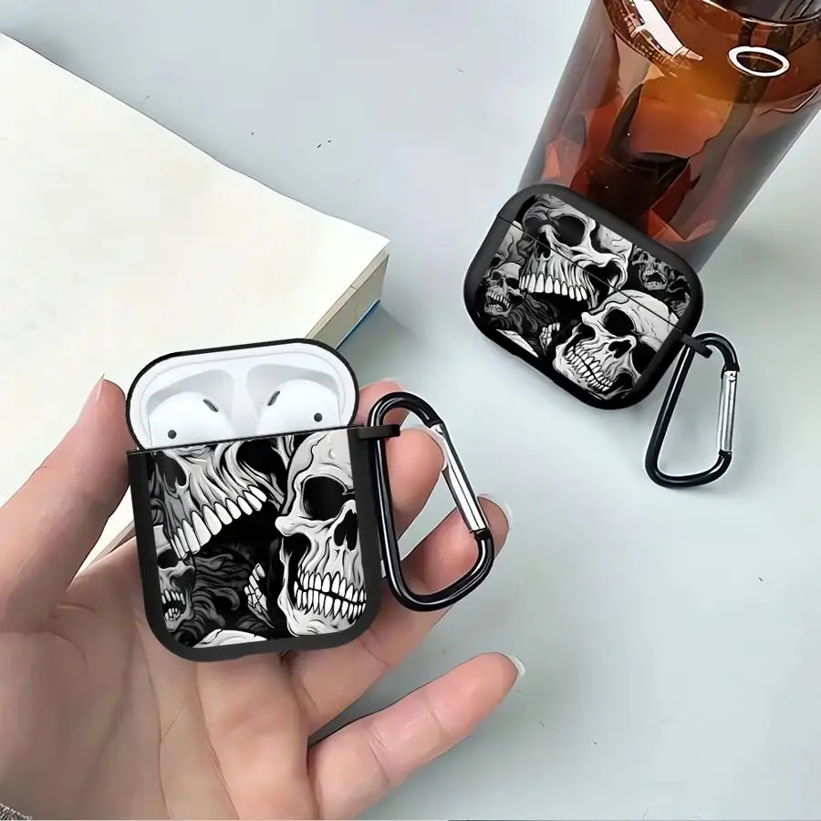

Case For Airpods 4 Pro 3 Pro2 2 Pro3 1 Earphone Cases Cover Super Cool Skull