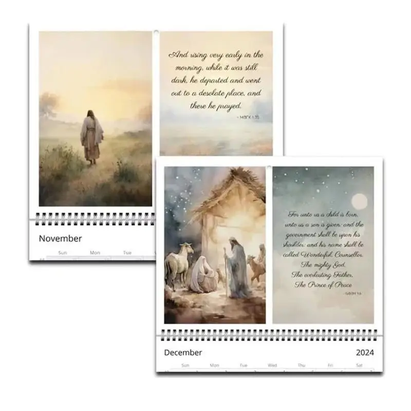 Jesus Christ Calendar 2024 Jesus Poster Calendar Inspirational Wall Decor Art Calendar Jesus theme 12 mesi Planner Calendar