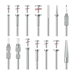 Dental Screw Mandrels Stainless Mandrels Grinding Wheels Dental Instrument 10pcs/set