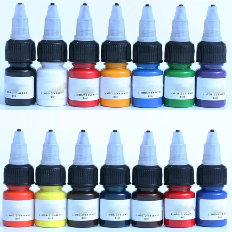 Tattoo Ink 14Colors 8ml Professional TattooInk for Body Art Natural Plant Micropigmentation Pigment Permanent Tattoo Ink
