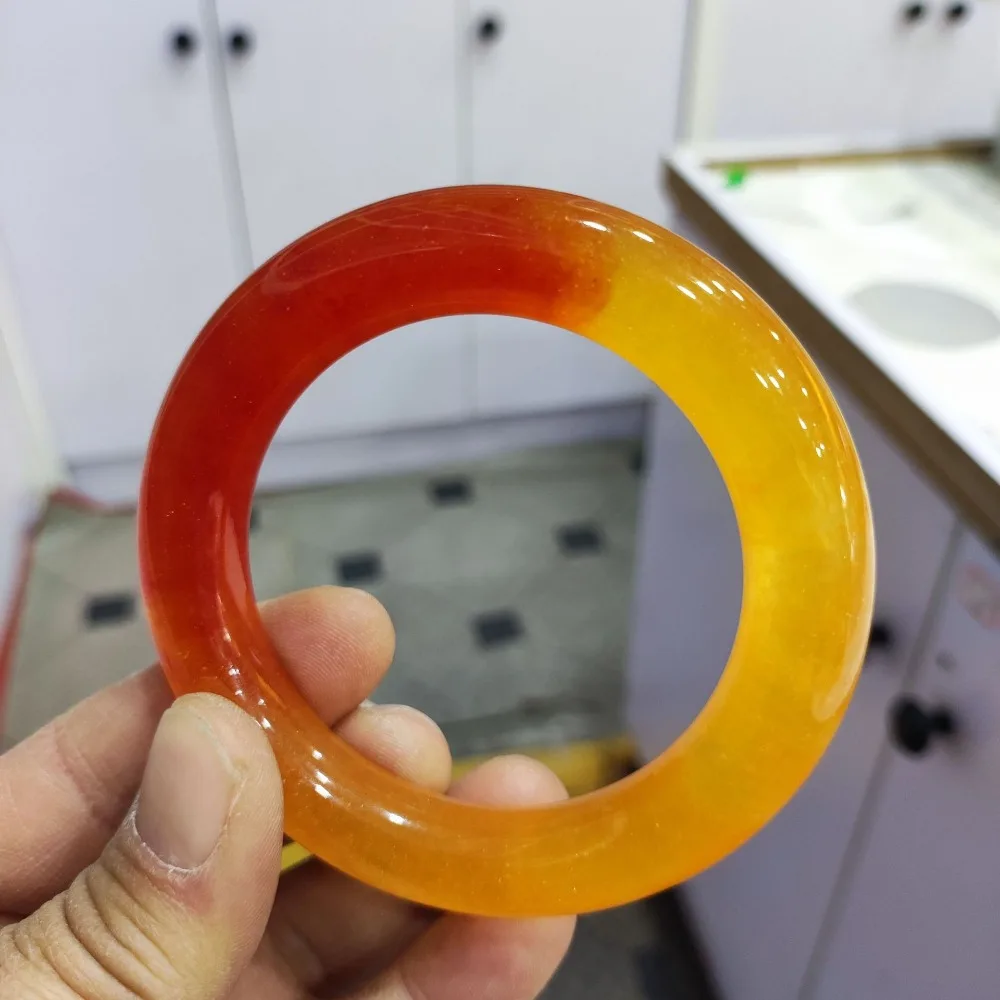

Ice seed glutinous seed yellow red plump round jade bracelet bangle bangles for women semi landscape bracelet,stylish versatile