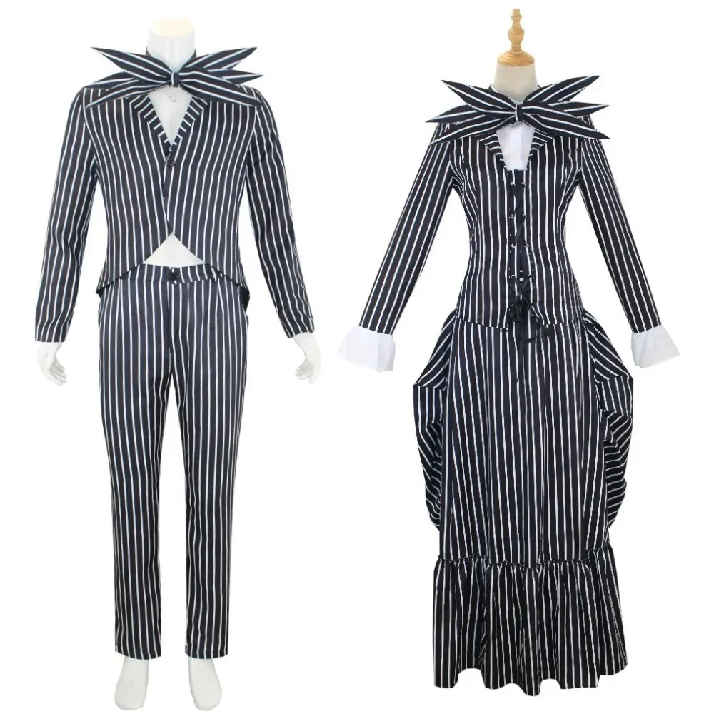 Neues Anime Eve Horror Jack Skellington Cosplay Kostüm für Erwachsene The Nightmare Before Christmas Jack Uniform Kleidung Anzug Hallowe