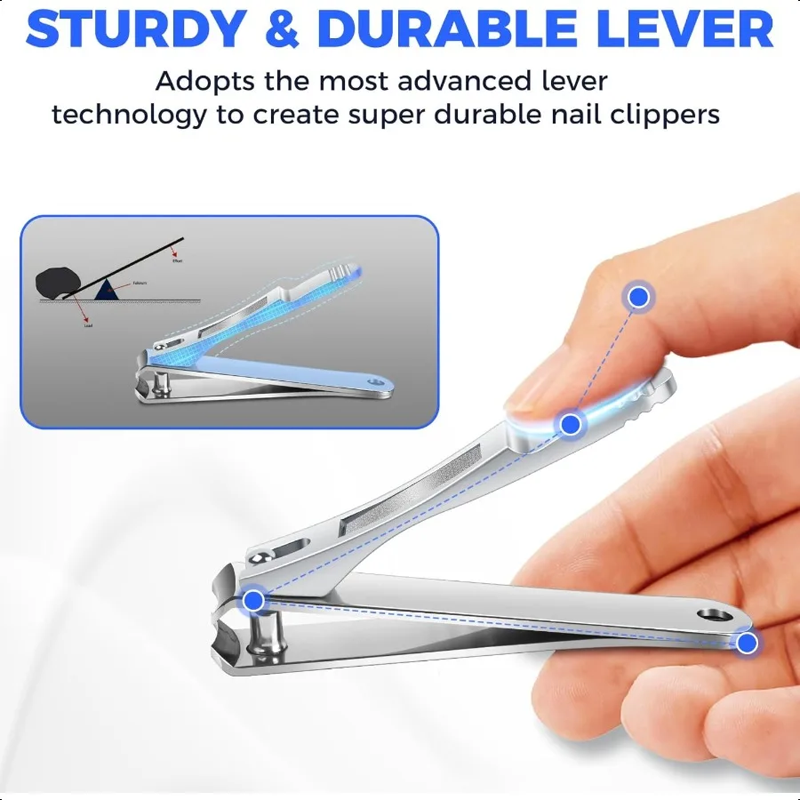 大人用爪切り2個セット、大小サイズ、男性女性用指爪・足爪用、ステンレス製、鋭利な爪切り