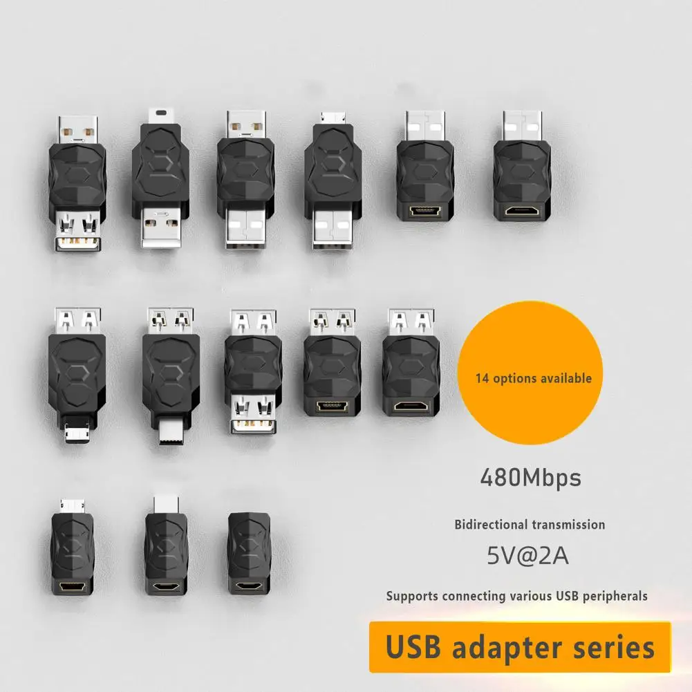 Простой в использовании высокоскоростной адаптер Micro-Mini Usb для простой передачи Plug Play «штырь-гнездо» 2.0a для Usb