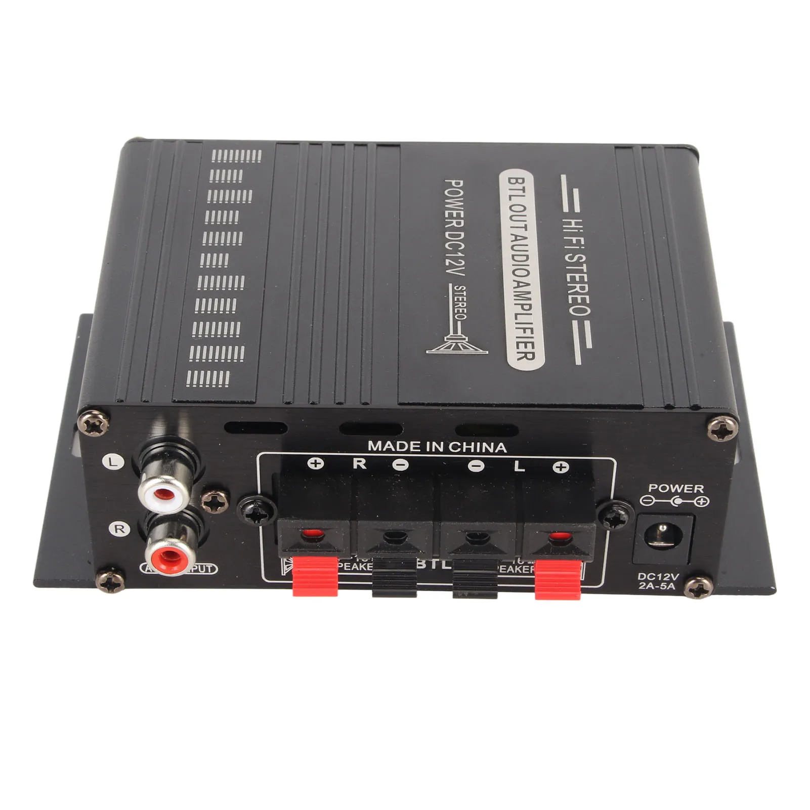 Bluetooth 5.0 Power Amplifier Aluminium Alloy 20Hz-20KHz Clear Sound Quality Stereo Power Amplifier DC12V for Car Home Theater