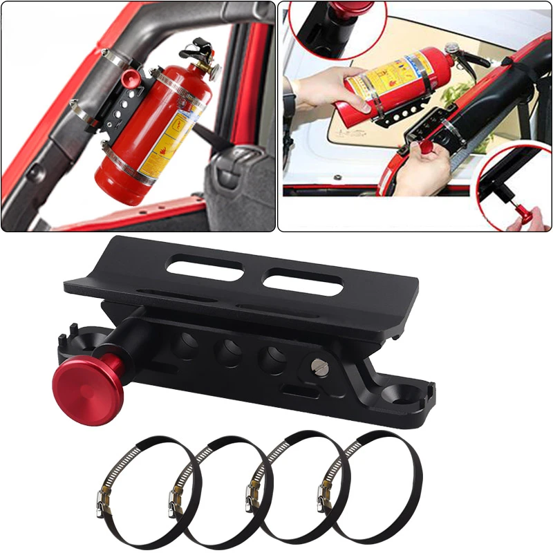 Aluminium Car Fire Extinguisher Holder Mount Brackets for Jeep Wrangler TJ JK JL ATV UTV Polaris RZR Auto Accessories