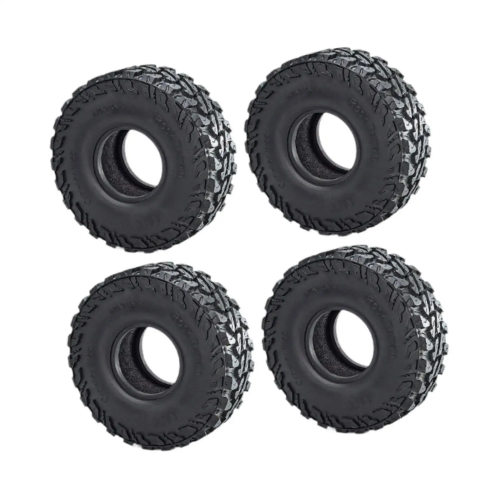 4x RC Crawler Tires Easy to Install RC Modification Simulation Gravel Tire Skin 1.9 inch for TRX4 TRX6 D90 Accessory Replacement