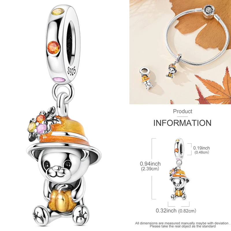 Frucht-Charm 925 Sterling Silber Erdbeere Kirsche Avocado Perlenanhänger Passend für Europäische Armbänder DIY Damenschmuck Geschenk 2026 – Detail 14