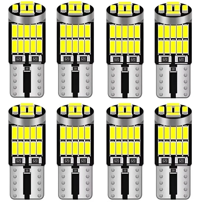 8 Stück T10 W5W 194 501 LED Canbus Fehlerfrei Auto-Innenbeleuchtung T10 26 SMD 4014 Chip Reinweiß Instrumentenbeleuchtung