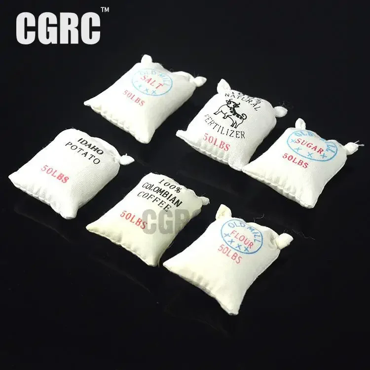 6PCS 1/10 Simulation Decoration Rice Food Bag For Tamiya CC01 Axial Scx10 90046 90047 Rc4wd D90 Trx-4 Trx4  Rc Crawler