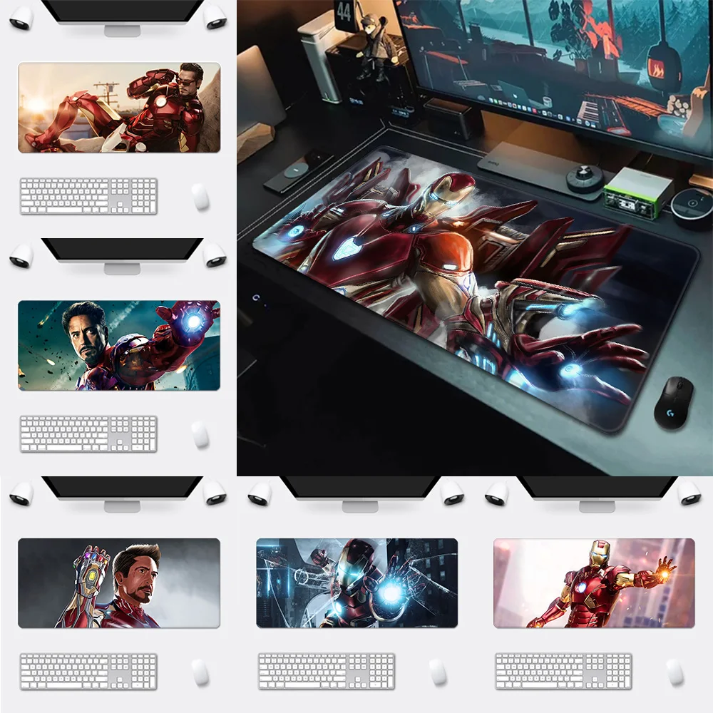 M-Marvel superhero Iron Man Mousepad HD Printing Computer Gamers Locking Edge Non-slip Mouse Pad XXL90x40cm Keyboard PC Desk Pad