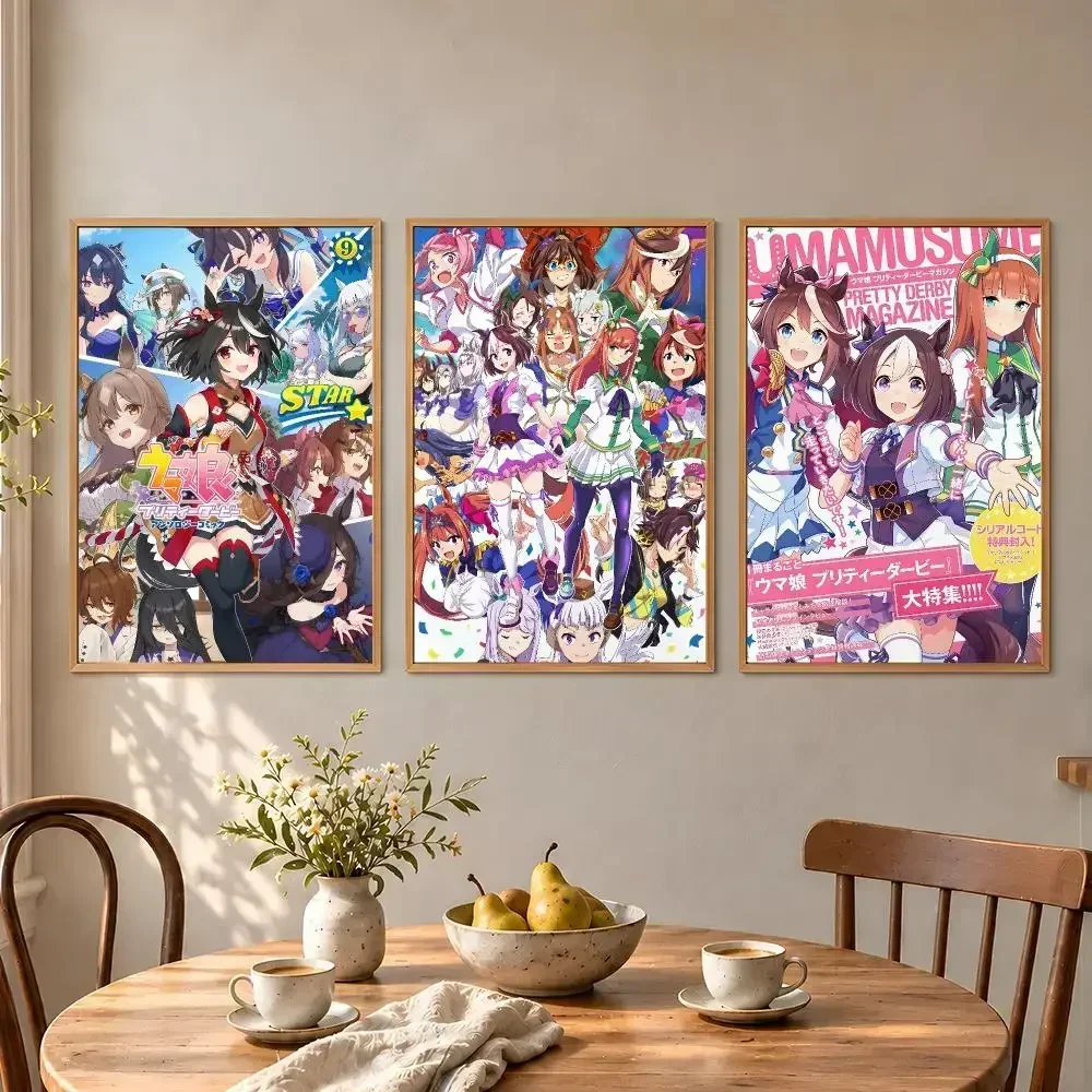Anime Uma Musume Cinderella Gray Oguri Cap Poster Aesthetic Wall Art Poster Waterproof PP Self Adhesive Bedroom Dorm Room Decor
