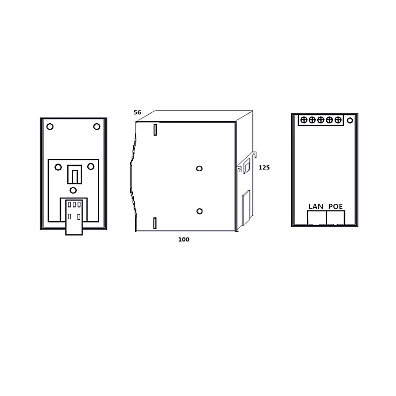 10G IEEE802.3BT 90W 56V Din-Rail PoE Injector