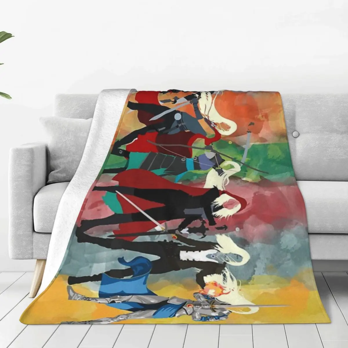 

Throne Of Glass Series Watercolor Blanket Sofa Bedroom Bed Home Office Nap Blanket Car Travel Picnic Blankets Gift