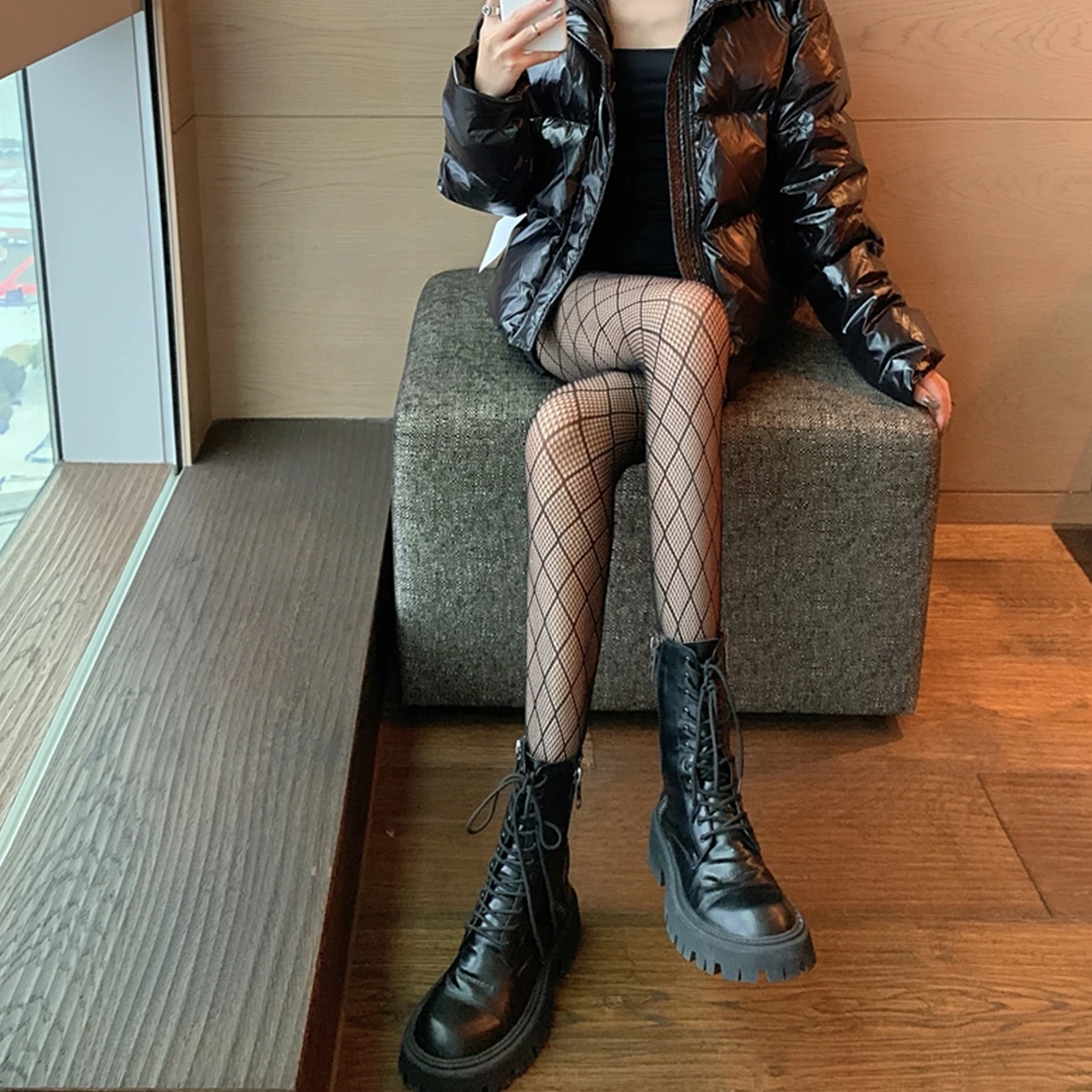 Griglia Patchwork Fish Net Porno BDSM collant Rave Comfy Fish Net Nylons Cosplay trasparente lovers Love segreto di alta qualità