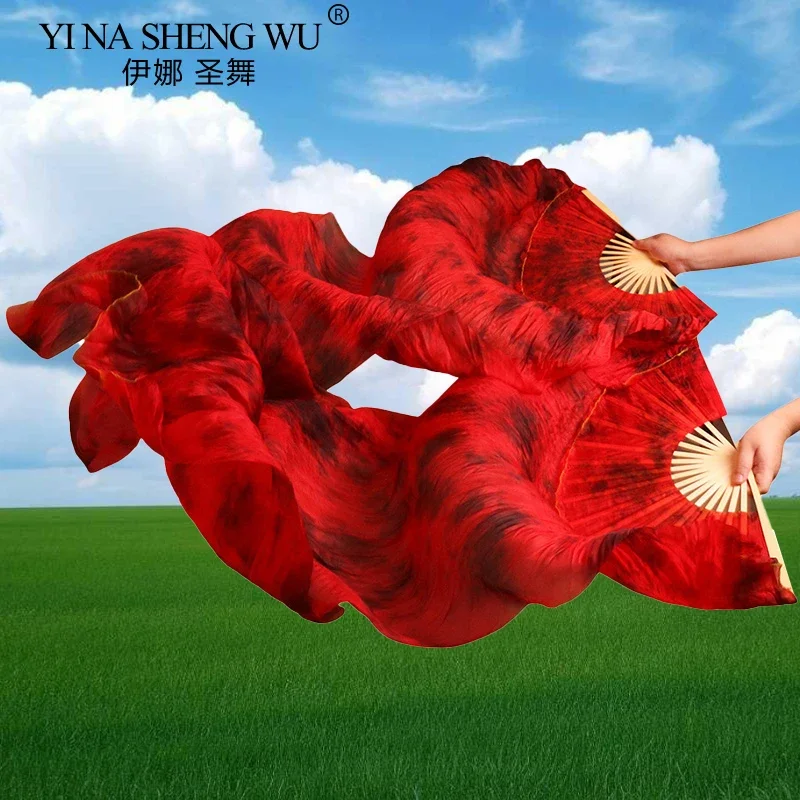 

Веера для танца живота, 1 пара, из натурального шелка, черно-красные, бамбуковые, для выступлений, реквизит для рейвов, на заказ, оптом для танцовщиц