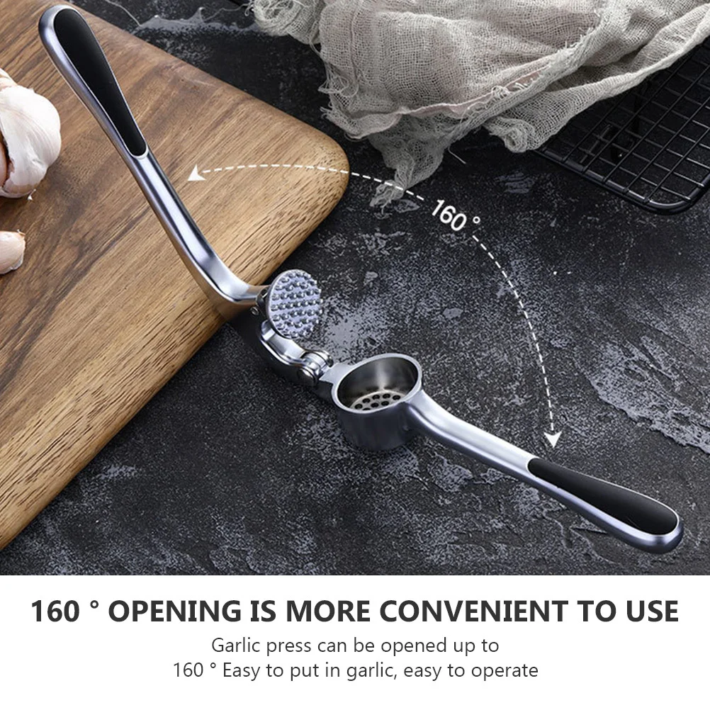 

2pcs Alloy Garlic Press Set With Brush Stainless Steel Anti-Rust Garlic Chopper Kitchen Gadget For Ginger Masher Handheld Manual