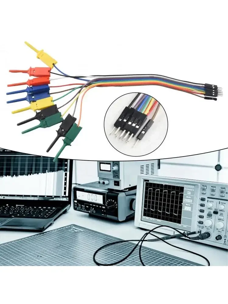 1 szt. 25 cm analizator logiczny Test kabla 10 igłowy zestaw zacisków hakowych 5 kolorowych sond testujących sprzęt elektryczny Wysoka wydajność — zdjęcie 2