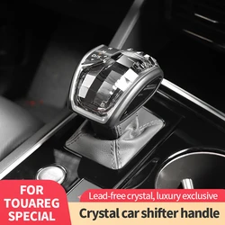 New Luxury Car Crystal Handle Gear Shift Knob Decor Cover For VW Touareg 2019 2020 2021 2022 2023 Auto Modification Accessories