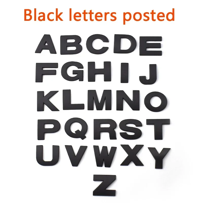 1Pc DIY 45mm 25mm 3D Metal  Letters Alphabet Emblem Numbers Chrome Labeling Car Sticker Digital Badge Accessories