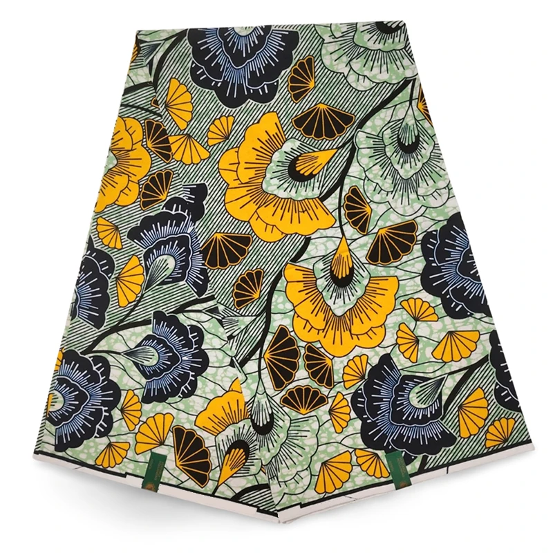 Tela estampada de cera auténtica africana, diseño de estilo étnico de Ghana, cera Ankara, Batik nigeriano, tela suave de algodón de 6 yardas para vestidos de mujer