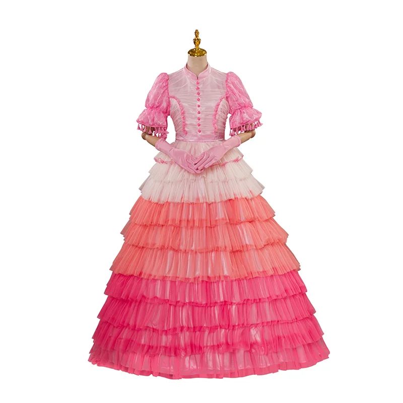 Firefly Kaylee Cosplay Costume Pink Fluffy Shindig Princess Dress With Gloves SetHalloween Carnival Party Ball Gown