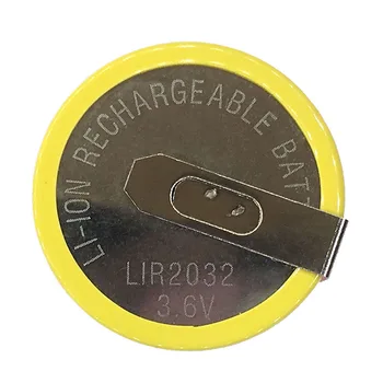 はんだ付け脚付き充電式リチウム電池,lir2032,2032, 3.6v,バッチあたり5個