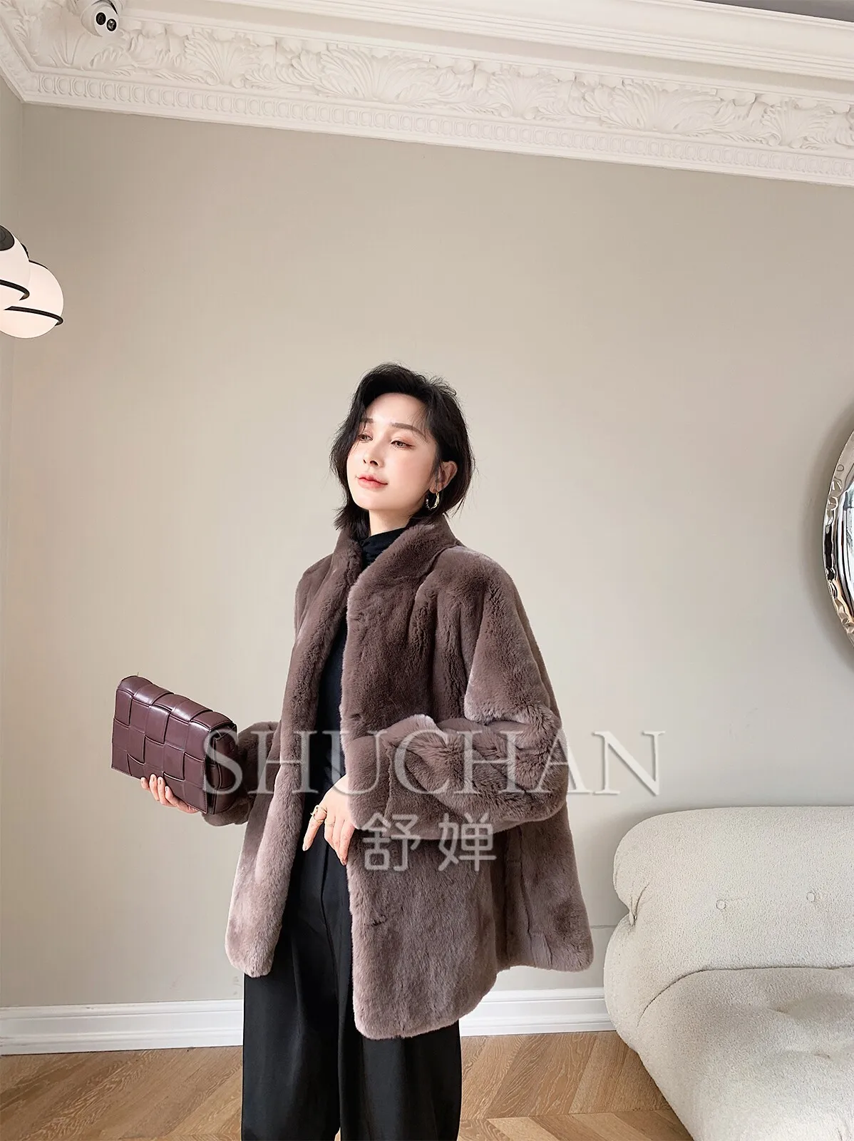 Rex Rabbit Fur 2026 Winter New Imported Rabbit Fur Medium and Long Coat Integrated  Jacket Women's