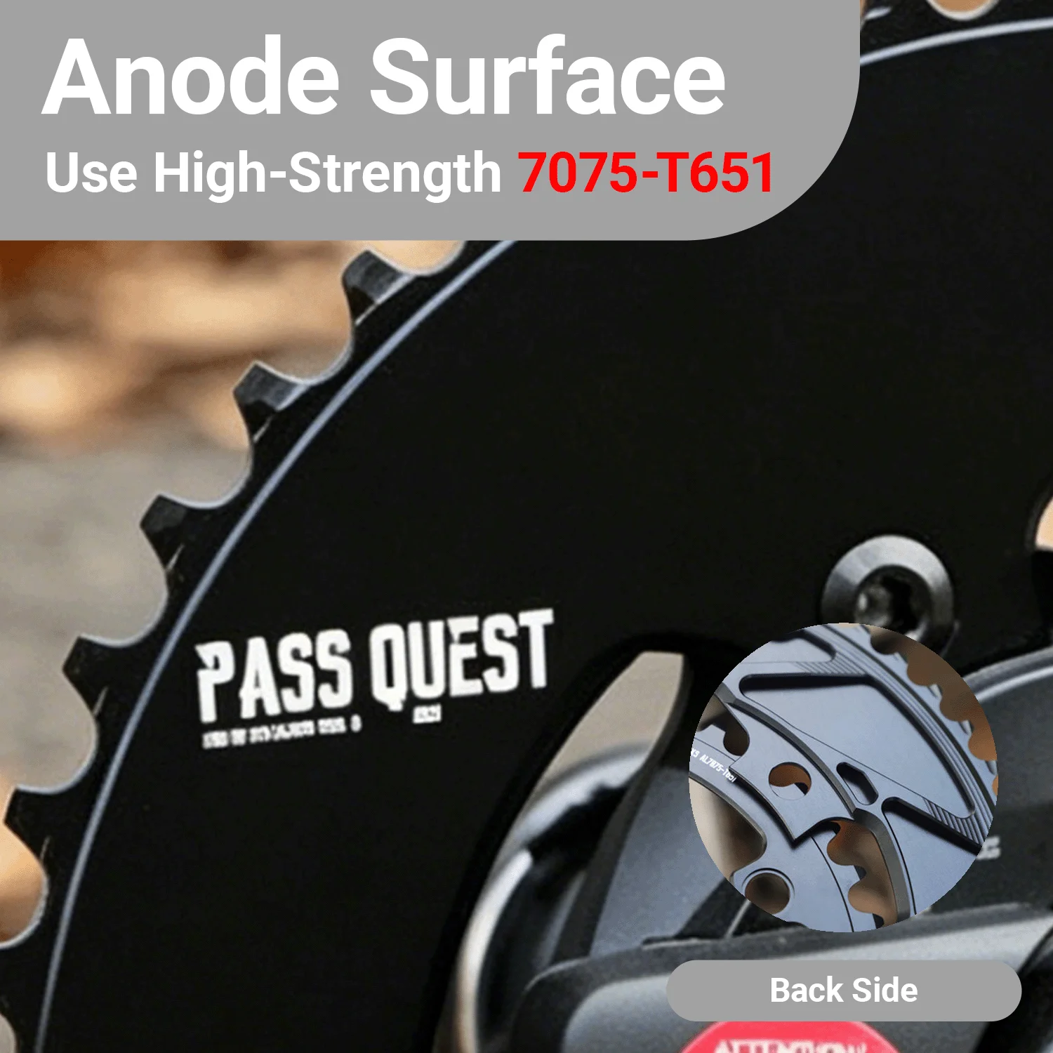 PASS QUEST 107BCD Chain Ring 4-hole For Sram Force 46 33 48 35 Quarq Power Meter 2x AXS  12 Speed Double Plato Chainring